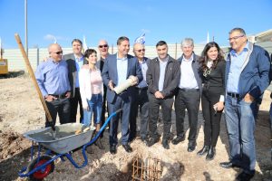 טקס הנחת בן הפינה לפארק המים (צילום: דוברות עיריית מודיעין מכבים רעות)