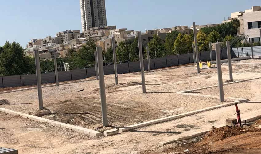 אתר העבודות להקמת הפארק הנגיש במודיעין (צילום: דוברות עיריית מודיעין מכבים רעות)