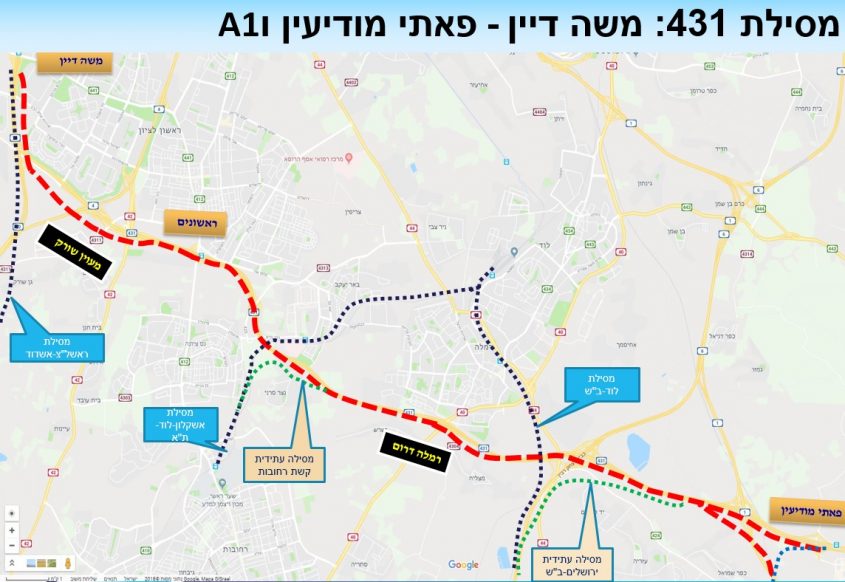 תוואי מסילת 431 החדשה שנבנית במודיעין (צילום: דוברות רכבת ישראל)