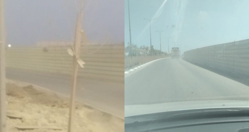 אבק בשכונת אבני חן מודיעין- צילום ועד הפעולה