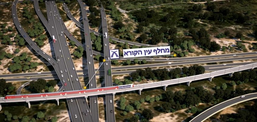 הדמיית מסילת 431 החדשה שנבנית במודיעין (הדמייה: דוברות רכבת ישראל)