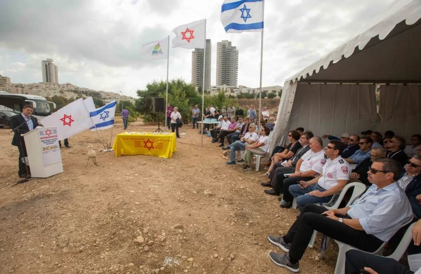 טקס הנחת אבן פינה לתחנת מד"א החדשה במודיעין-מכבים-רעות (צילום: דוברות מד"א)
