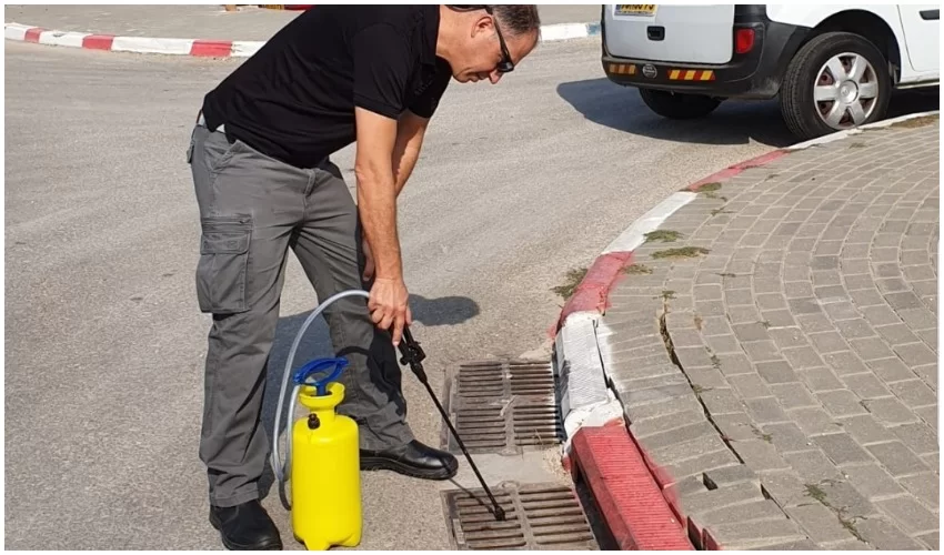פעולות הדברה במודיעין (צילום: דוברות עיריית מודיעין מכבים רעות)