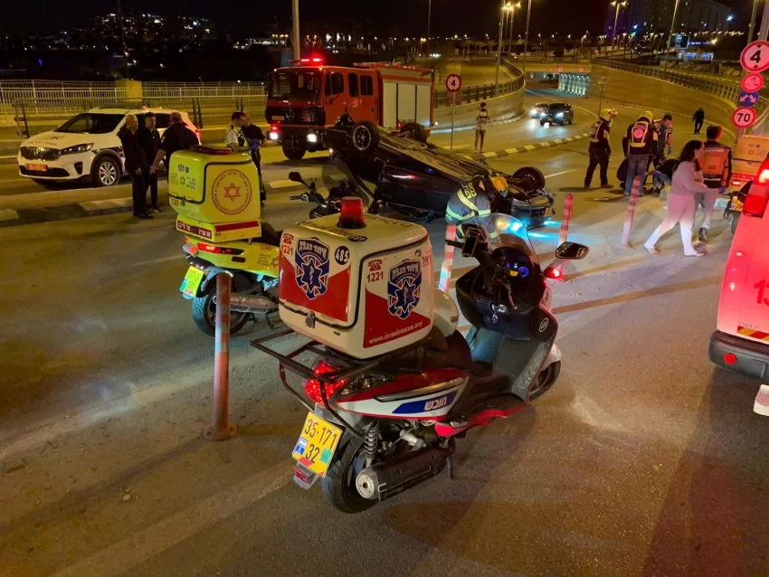 זירת התאונה בעמק דותן (צילום: דוברות איחוד הצלה)