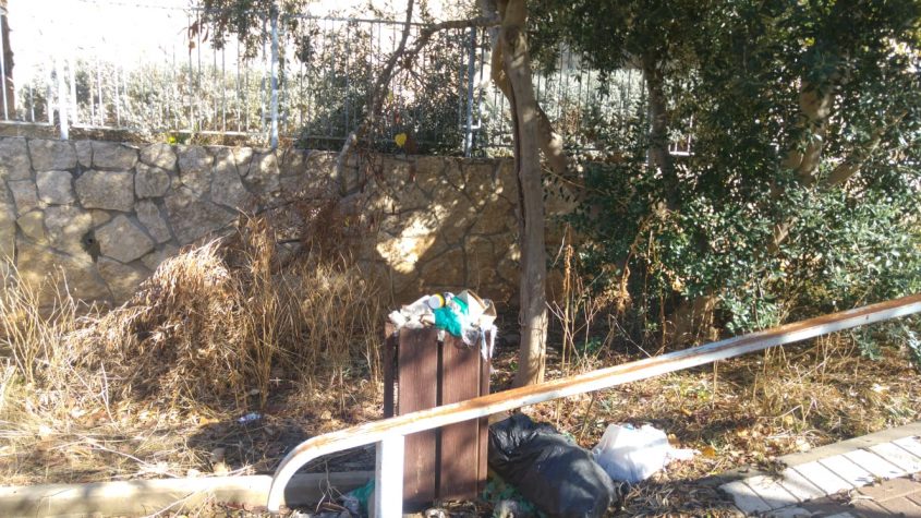אשפה זרוקה בגינה (צילום: פרטי)