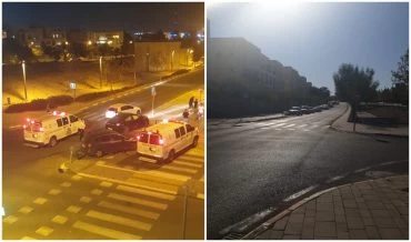 רחוב עמק זבולון, תאונה בצומת הרחובות עמק זבולון-מרדכי מקלף (צילומים: מוטי סמברנו)