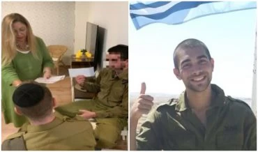 סמל אלמוג שילוני ז"ל, חיילים מתארחים בבית אלמוג שילוני (צילום: בית אלמוג שילוני)