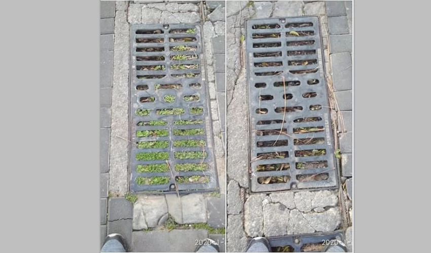 פתחי הניקוז בשכונת הכרמים, הבוקר (צילום: פרטי)