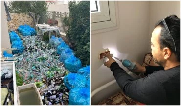 שיפוץ בבית האישה, הבקבוקים שנתרמו (צילום: טל דיל)