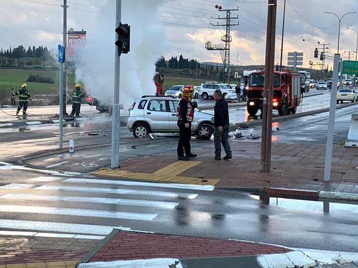 זירת התאונה הקשה בדרך יאיר פרג (צילום: איחוד הצלה)