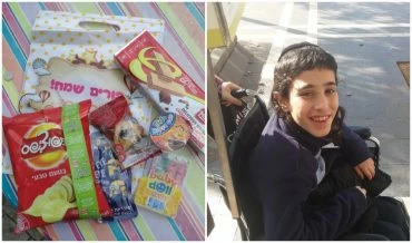 דוד יוסף ברון החולה בסרטן ומשלוח המנות (צילומים: פרטי, שלומי אברהם)