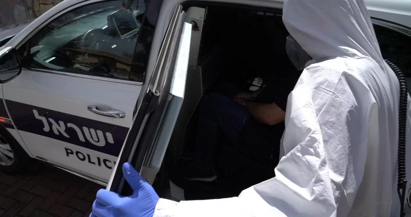 המאבק בהתפשטות הקורונה (צילום: דוברות המשטרה)