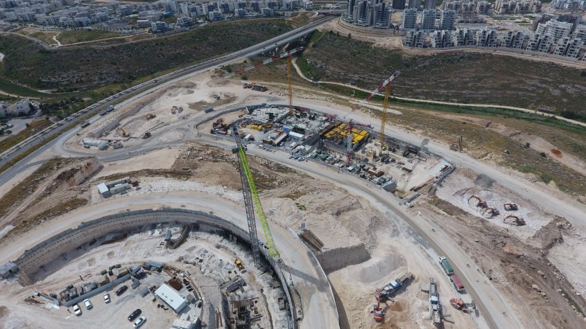 העבודות בשכונת מורשת (צילום: דוברות עיריית מודיעין מכבים רעות)