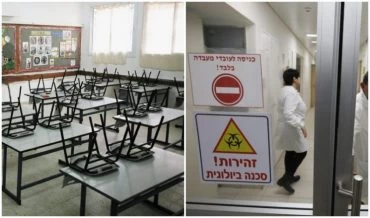 מעבדה לבדיקות קורונה, אילוסטרציה כיתה ריקה תומר אפלבאום, אילן אסייג
