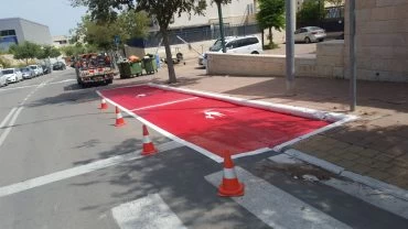 חידוש צביעת מתחמי נשק וסע (צילום: דוברות עיריית מודיעין מכבים רעות)