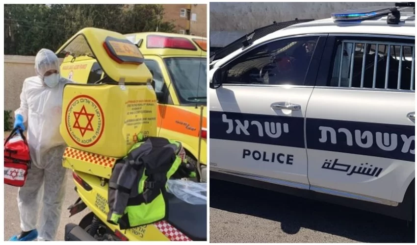 ניידת משטרה, בדיקות קורונה (צילומים: דוברות המשטרה, תיעוד מבצעי מד"א)