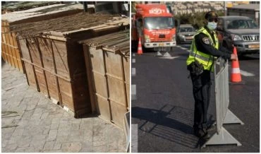 סגר ראש השנה בירושלים, סוכה (צילומים: אוהד צויגנברג, גיל כהן-מגן)